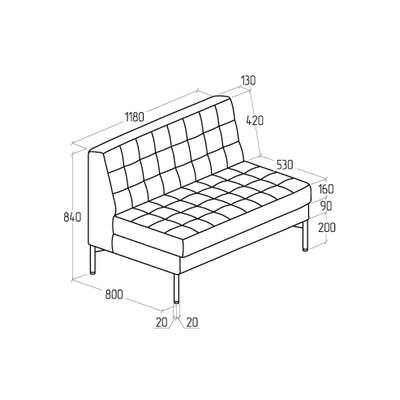 Модуль Everprof Delta двухместный Металл Черный Экокожа Черный
