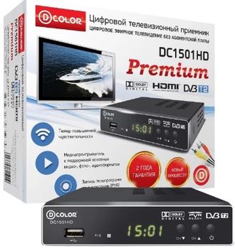 Эфирный ресивер D-COLOR DC 15O1 HD для РТРС