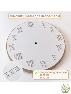 Римские цифры, 2,5 см/серебро