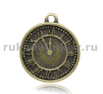 подвеска "Часы", цвет-античная бронза