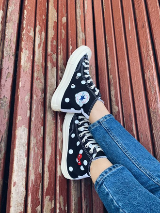 Converse comme des garcons polka dot best sale