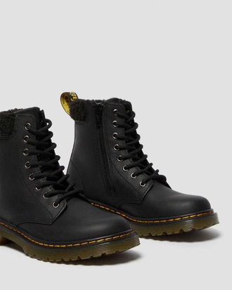 Зимние ботинки Dr. Martens JUNIOR 1460 FLEECE LINED REPUBLIC WP BLACK