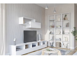 Композиция Гостиной ХЕЛЕН Белый Шагрень/Белый Шагрень