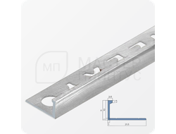 Окантовочный плиточный профиль из алюминия 10 мм. NEEXY PV02-41 SW Муар белый 2.7 м.