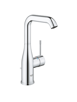 Смеситель для раковины GROHE Essence+ с донным клапаном и высоким изливом, хром, 32628001