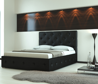 Кровать  двуспальная, MyCloud Легенда с подъемным механизмом, бельевым ящиком, мягкое изголовье, спинка ромбы