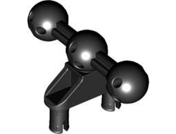 Technic, Pin Connector Perpendicular 3L with 2 Pins, 2 Ball Joint on Axle, Black (90634 / 4593579)