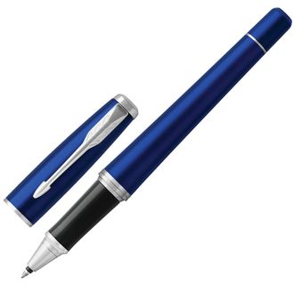 Ручка-роллер подарочная PARKER "Urban Core Nightsky Blue CT", темно-синий лак, хромированные детали, черная, 1931589