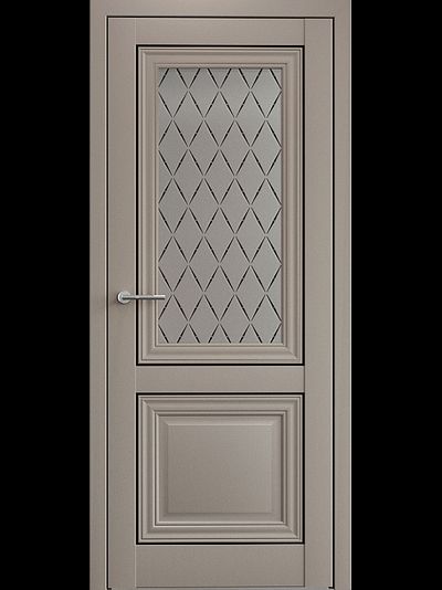 Остекленная дверь с молдингом Спарта 2М серый винил