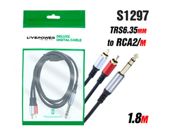 Кабель Аудио Premium R-32 TRS6.35mm/ to 2RCA  1800mm (25pcs)
