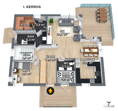 Комплект дома Lakka Meripihka - 187 м²