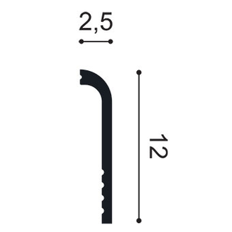 Плинтус SX185 CASCADE - 12*2,5*200см