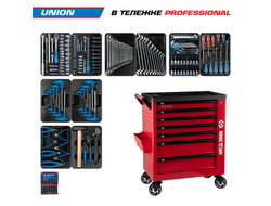Набор инструментов 173 предмета, "UNION", в красной тележке KING TONY 9G38-000MRR