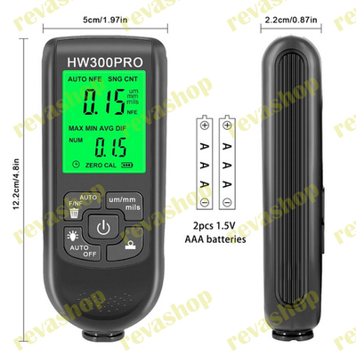 Толщиномер для ЛКП, HW300PRO, толщиномер ЛКП HW300PRO, инструмент для измерения толщины ЛКП, автомоб