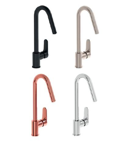 Смеситель для кухни, черный матовый, VitrA Root Round, A4274236EXP