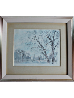 "Городской пейзаж" литография Pierre Pages 1980 год