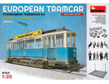 Сборная модель: (Miniart 38009)  Набор для диорамы &quot;Европейский трамвай с экипажем и пассажирами&quot;