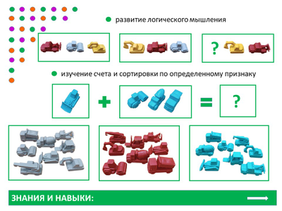 Материал счетный «Транспорт строительный» (32 шт. в 4-х пастельных цветах)