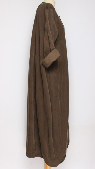 Платье Бохо вельветовое "Сетка трикотажная спинка" шоколад до р.56