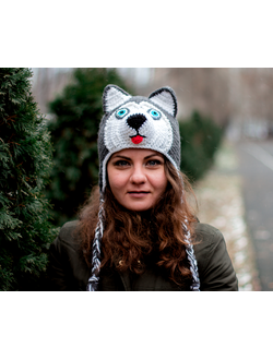 Шапка вязаная Хаска