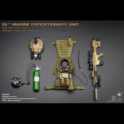 Американский морской пехотинец с парашютом - Коллекционная ФИГУРКА 1/6 MEU MRF Military Free Fall Insertion Desert (26043SD) - Easy&amp;Simple