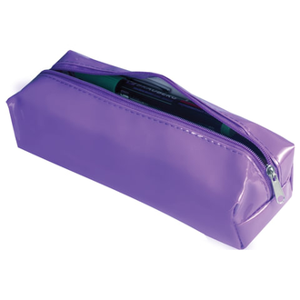 Пенал-косметичка BRAUBERG под искусственную кожу, "Блеск", фиолетовый, 20х6х4 см, 226722