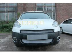 Защита радиатора Peugeot Partner II (рестайлинг) 2012-2015 (2 части) chrome