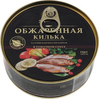 Килька За Родину обжаренная, балтийская, неразделанная в томатном соусе, 240 г