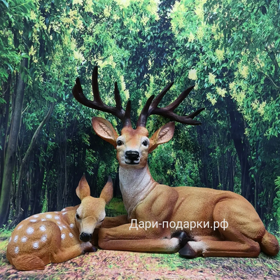 Олень лесной 46*40см   2,1кг   полистоун Россия 3078/012461*
