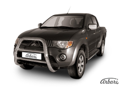 Кенгурятник d76 высокий Arbori нерж. сталь для MITSUBISHI L200 2006-2015 ( AFZDAML02 )