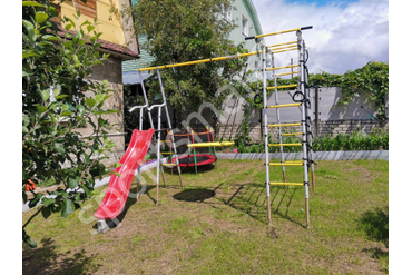 Детский спортивный комплекс для дачи ROMANA Богатырь Плюс 2 серый/желтый