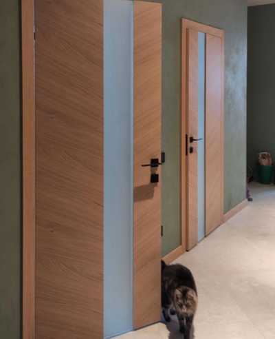 PORTE RICHI (Беларусь). ПРАКТИКА, МОДЕЛЬ К41, НАТУРАЛЬНЫЙ ШПОН ДУБА (БРАШ КОЛОР), ТОН 12/СТЕКЛО МАТОВОЕ