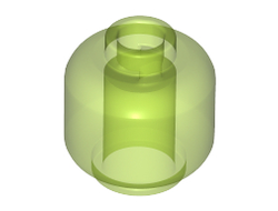 Minifigure, Head Plain - Vented Stud, Trans-Bright Green (28621 / 6276022)