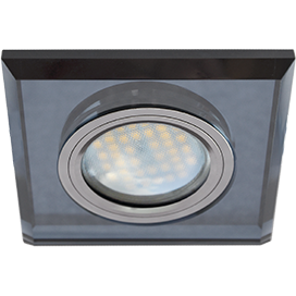 Светильник встраиваемый Ecola DL1651 MR16 GU5.3 квадратный стекло Черный/Черный хром 25x90x90 FB1651EFF