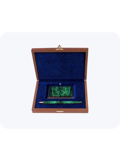 Подарочный бизнес набор из камня малахит