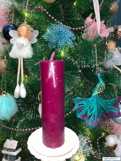 Свеча фиолетовая цилиндр 5 см (3 ч. горения).