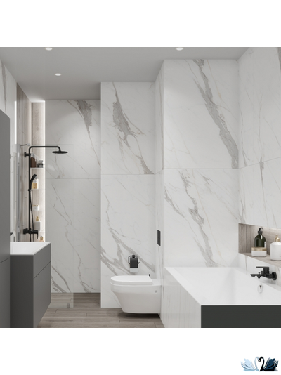 Керамогранит Creto Statvario Smart 80 х 160 см белый