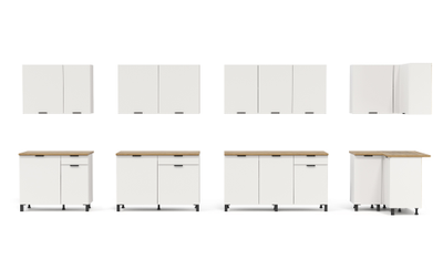 Венера (1000) МДФ кухонный гарнитур (МДФ с ПВХ белый матовый (гладкий)