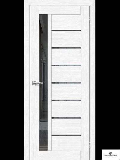 Дверь межкомнатная Эко Браво-27 Snow Melinga/зеркало