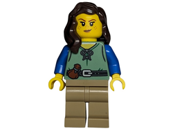 Shieldsmith - Female, Sand Green Vest, Dark Tan Legs, Dark Brown Hair over Shoulder, n/a (cas587)
