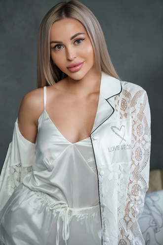 Домашняя одежда Виктория Сикрет 4в1 кружево цвет белый