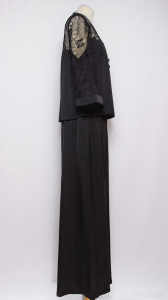 КОСТЮМ БРЮЧНЫЙ "ДВОЙКА КРУЖЕВО" чёрный р.46-52