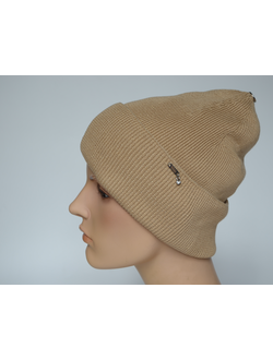 Шапка Италия Vizio 1200  бежевая с отворотом