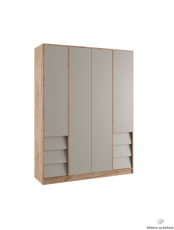 Ева шкаф 4-х створчатый Крафт табачный/Кашемир