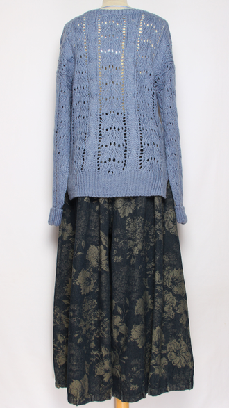 ДЖЕМПЕР "АЖУРНЫЙ" джинс, бирюзовыйр.44-48