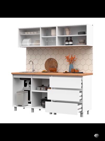 Хелен кухонный гарнитур 1,7м Белый/Белый