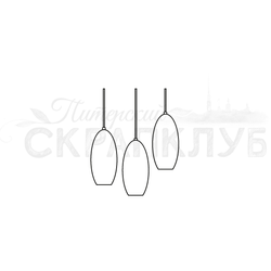 Штамп  люстра с тремя вытянутыми плафонами