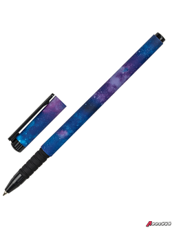 Ручка шариковая BRAUBERG SOFT TOUCH GRIP «SPACE», СИНЯЯ, мягкое покрытие, узел 0,7 мм. 143714