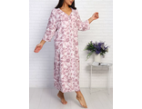 Красивый женский махровый халат на молнии Арт. 17670-5461 (цвет розовый) Размеры 62-72