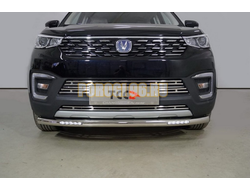 Защита передняя нижняя (с ДХО) 60,3 мм ТСС для Changan CS55 2WD 1.5T 2022-